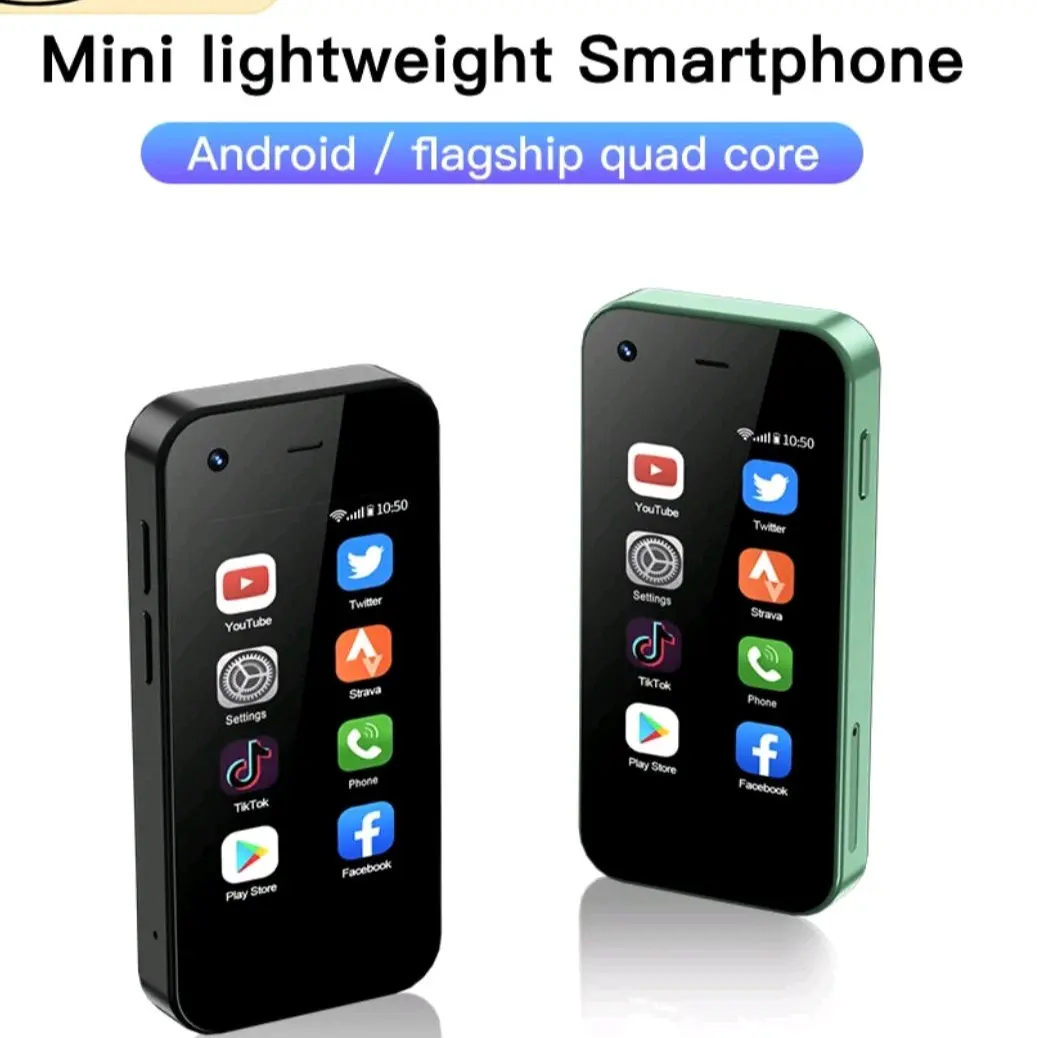 Mini Smartphone 3G Networks Dual Nano SIM Android 9.0 System 16GB ROM 2.5'' Screen Play Store Pocket Smartphones Card Charging Cellphone Wireless Rear Bluetooth Camera Device Gps Memory