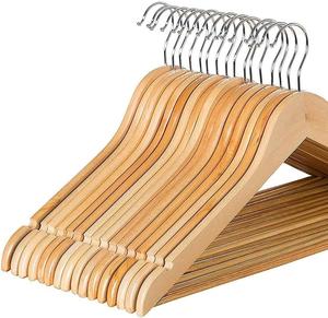 1Above Wooden Hangers for Clothes Strong Wooden Hangers Made By Natural Wood and Non-Slip Trouser bar Coat Hangers Strong Shoulder Notches.