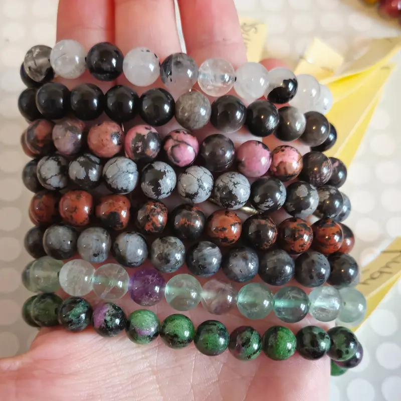 Natural Crystal Chip Round Bead Bracelet Accessory for Women gift jewellery 7