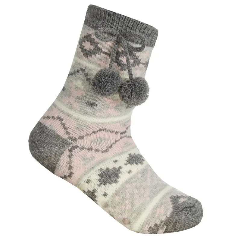 Chunky Slipper Socks Soft Sherpa Fleece Lined Cosy Knitted Fluffy Bed Sock 2