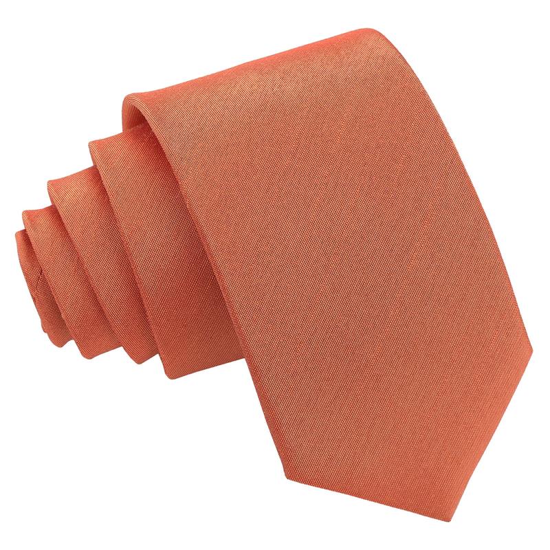 DQT Plain Shantung Men's Slim Tie Perfect for Wedding Formal Attire Special Occasions 6