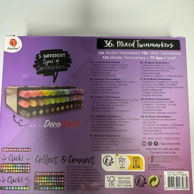 36 PK of Mixed Twinmarkers (Alcohol, Glitter, Metallic) 4