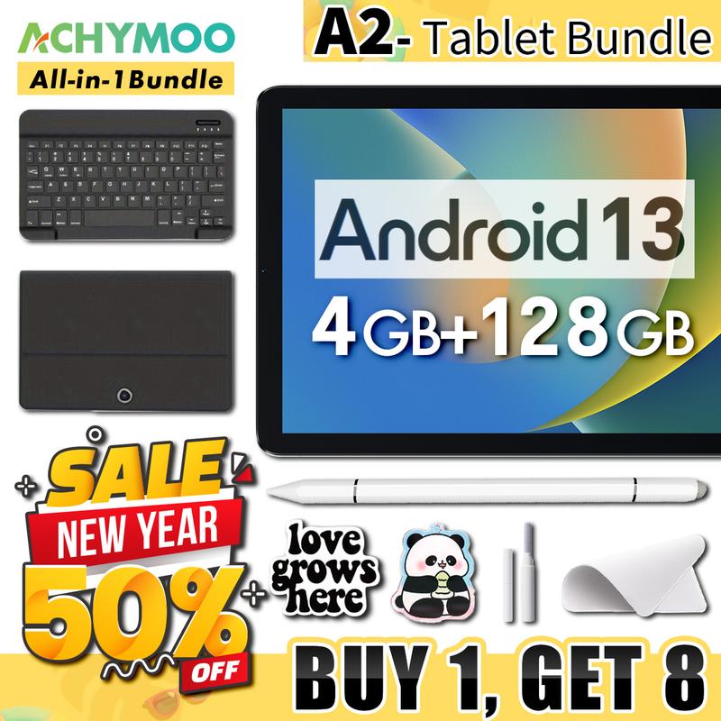 【Free shipping】A2 Tablet Bundle 10.1 Inch 128gb Rom+4gb Ram With Keyboard, Earbuds, Case, Smart Pen ,8Core Processor, 5000mah Battery1280 IPS High-Definition Display Screen 0