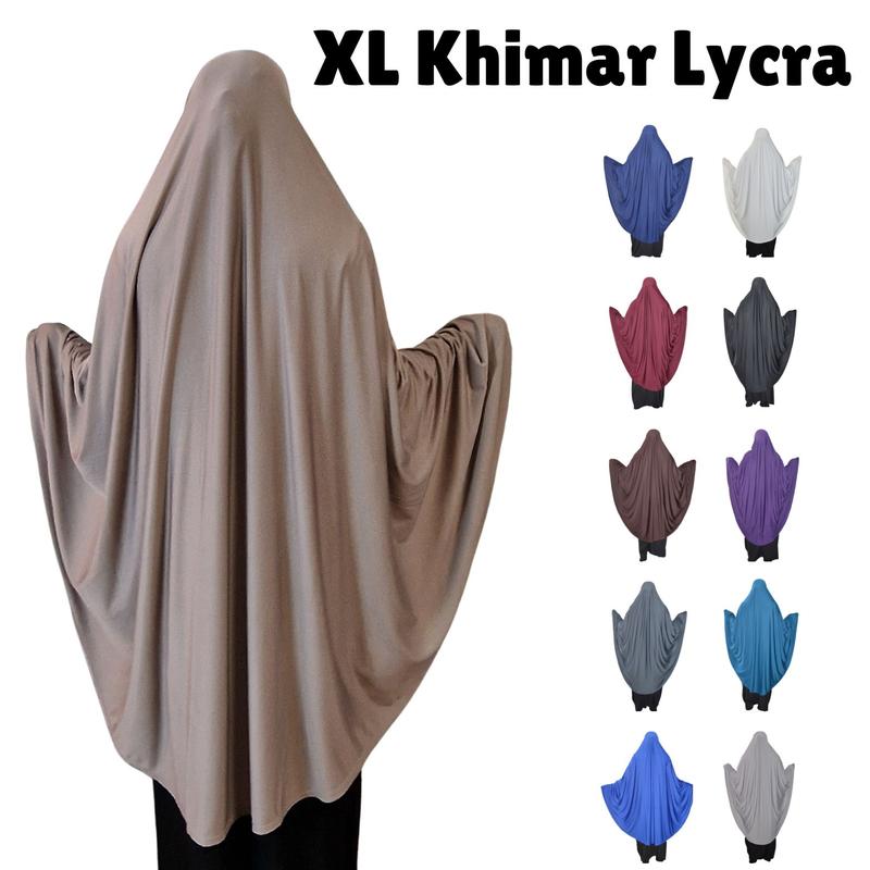 Yaqeen XL Lycra Khimar for Modest Fashion | Stretchy Full Coverage Hijab | Plus Size Friendly Islamic Khimar | Soft Lycra Khimar in Multiple Colours | Hijab Style for Women | Modest Wear Outfit | Comfortable Daily Wear Khimar | Islamic Clothing for Women 1