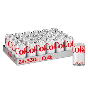 Diet Coke Multipack Can 330ml - Pack of 24, Sugar-Free Low Calories Beverage Soft Drink