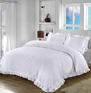 Frilled Ruffled Duvet Quilt Cover Sets Santiago Solid Plain Single Double King Superking Bed Sizes Polycotton Easycare Luxury Bedding
