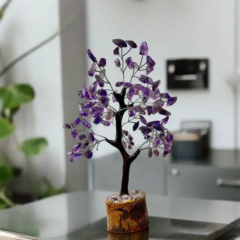 Amethyst crystal tree, handmade crystal bonsai tree of life, amethyst healing crystal , spiritual home decor 1