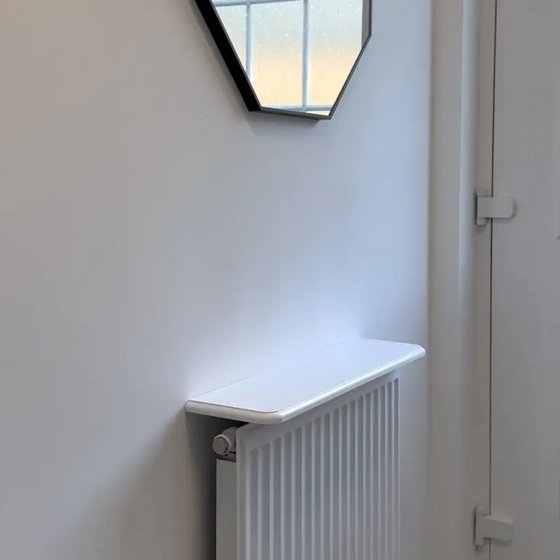 Rounded-edge Floating Radiator Shelf with Included Brackets, No Need for Drilling 6