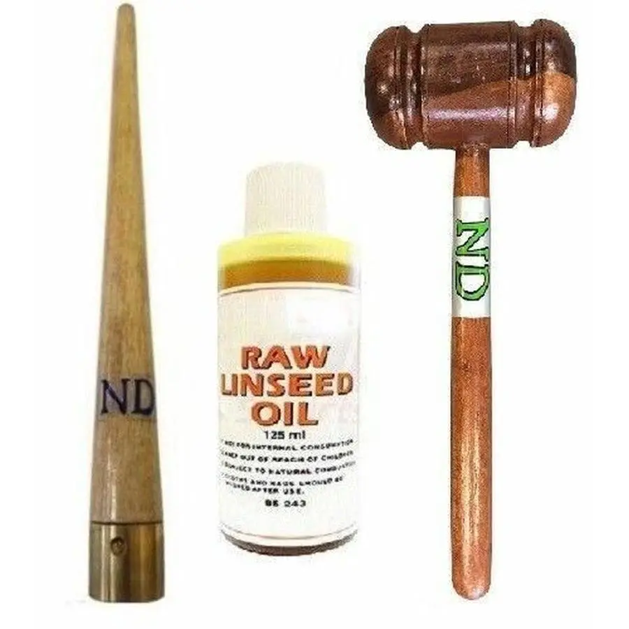 Cricket Bat Knocking in Mallet and / or Hardwood Gripping Cone Linseed Oil
