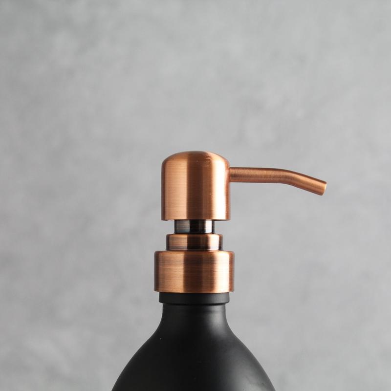 Body Wash, Shampoo & Conditioner Matte Black Glass Set Labelled Bottle Lotion Pump Dispenser for Bathroom 6