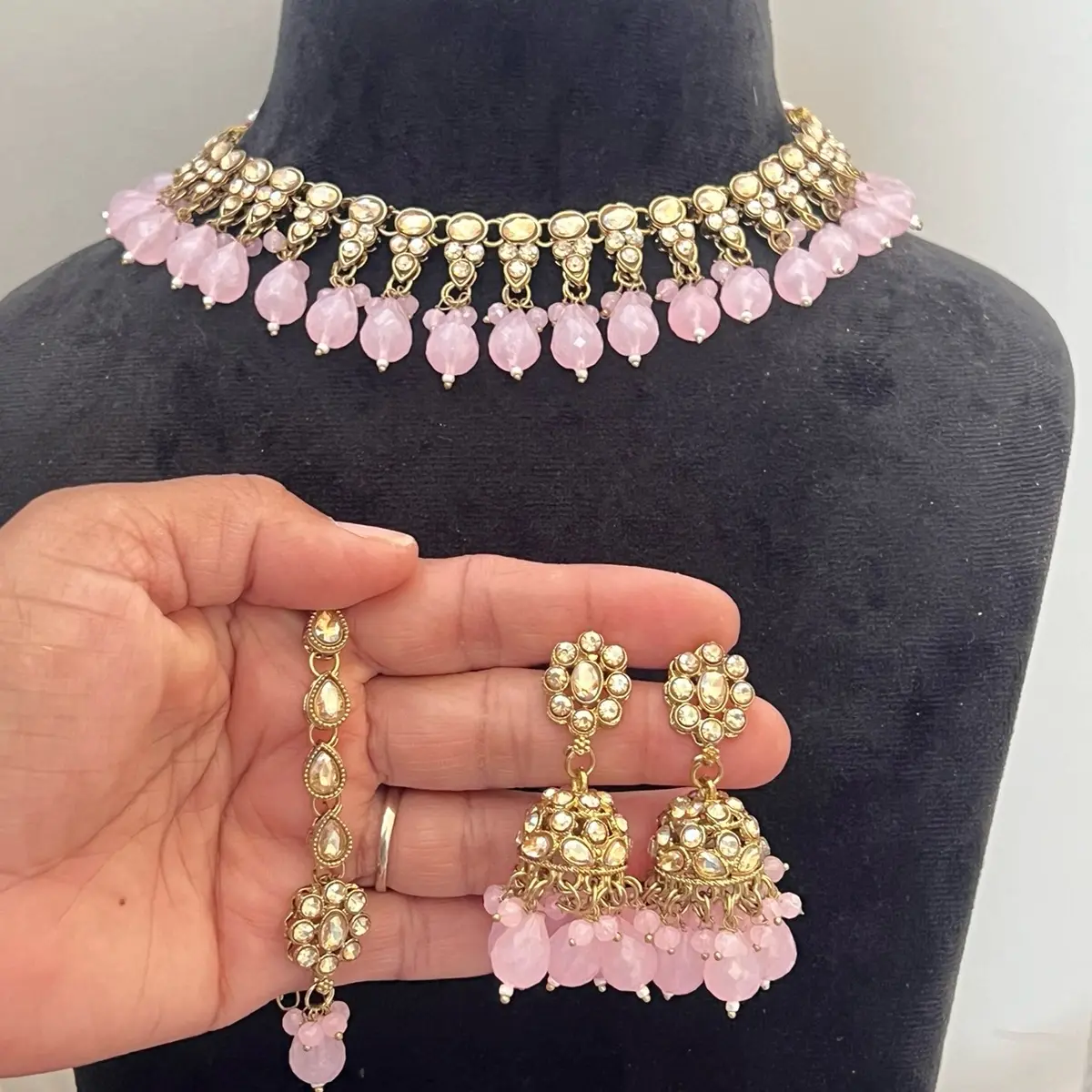 Indian Traditional Necklace Set with Matching Tikka and Earrings