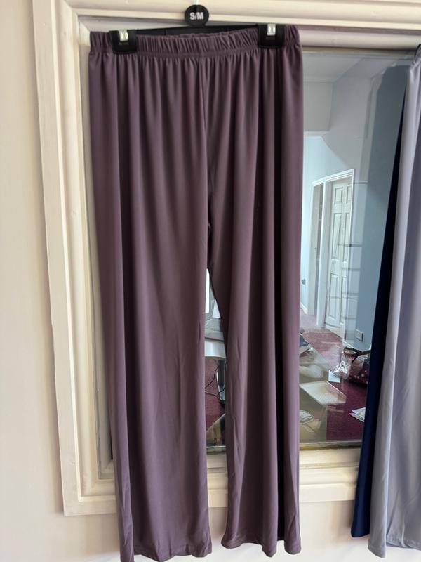 Elevare Casual Elasticated Waist Wide Leg Trousers Black Cream Grey UK 8-30 Plus Size 2