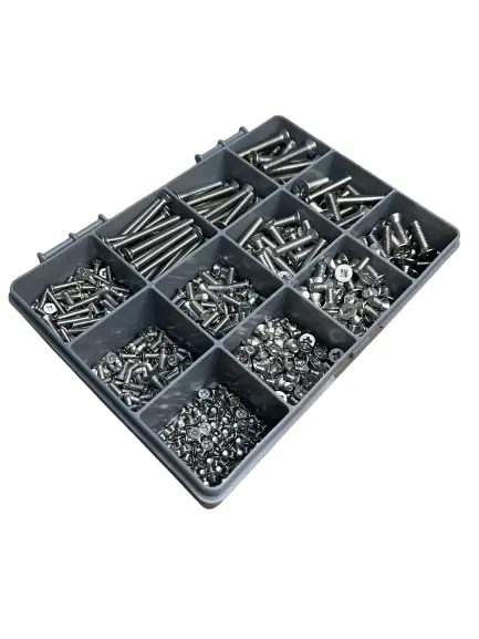 870 Assorted Stainless Steel Pozi Countersunk Machine Screws Kit for DIY & Construction Projects - M3, M4, M5, M6 Fasteners 3