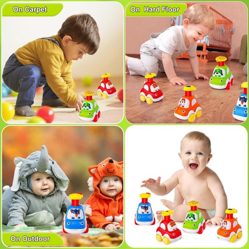Toddler Toy Cars, Amy&Benton Car 1 year old，Baby Toy Car Assorted 4PCS Press & Go Toy Car Gifts for Baby Boys 1 2 Years Old 5