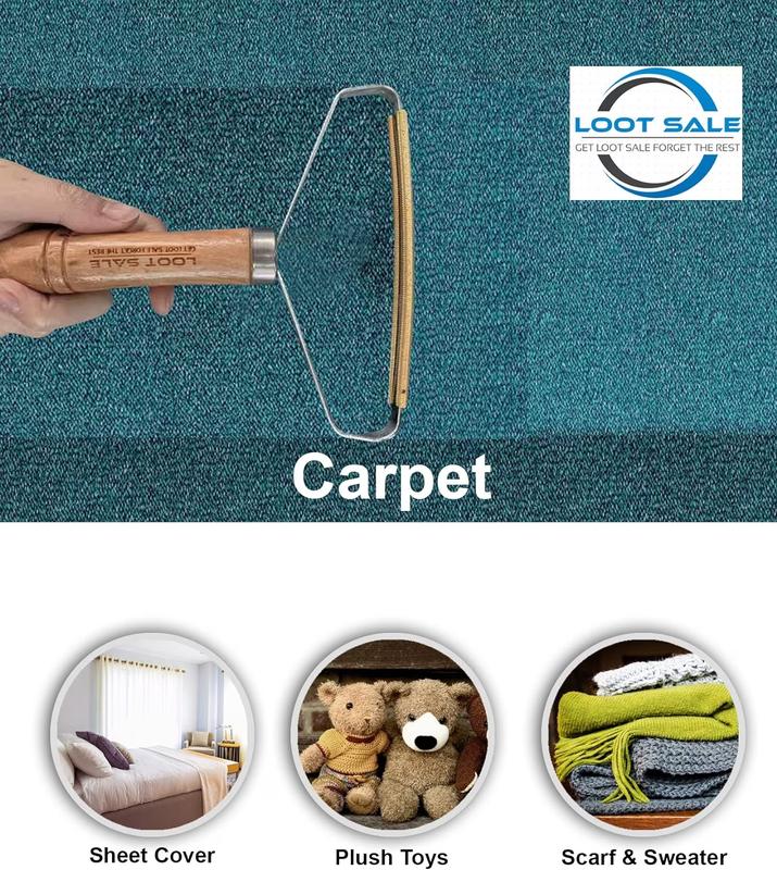Handy Carpet Lint Remover, Carpet Scraper Pet Hair Remover- Bobble Remover for Clothes Restores (Pack of Two) 2