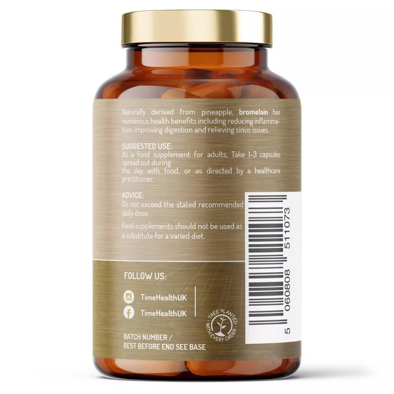 Bromelain -  Highly Dosed 500mg Capsules - Naturally Derived from Pineapple - UK Made - Zero Additives - 120 Vegan Capsules Supplement 2