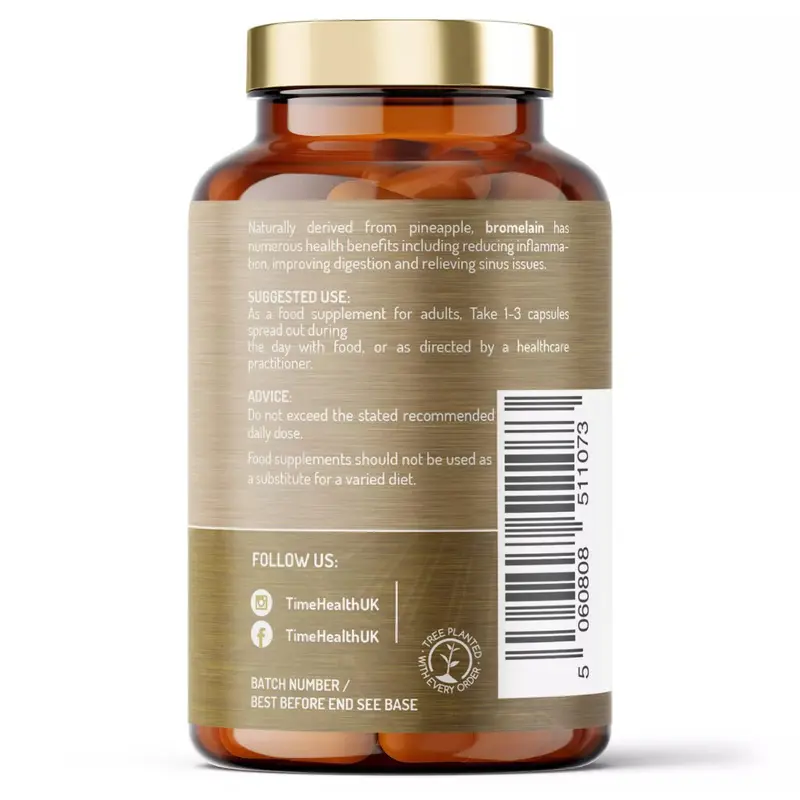 Bromelain -  Highly Dosed 500mg Capsules - Naturally Derived from Pineapple - UK Made - Zero Additives - 120 Vegan Capsules Supplement 2