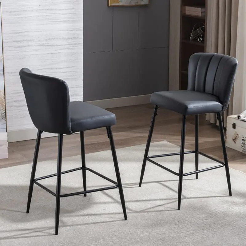 Set Of 2 Caiden PU Leather Bar Stool Bar Chair 4