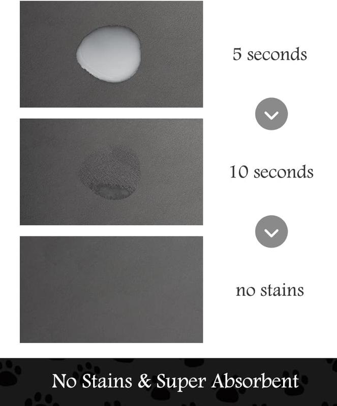 Pet Feeding Mat-Absorbent Dog Mat for Food and Water Bowl-No Stains Quick Dry Dog Water Dispenser Mat-Dog Accessories Pet Supplies-Dog Water Bowl for Messy Drinkers 2