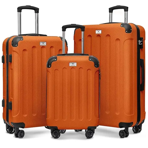LUGG Travel Suitcase Set - Skywander 3-Piece Hard Shell Luggage, 20" 24" 28" Strong & Lightweight with Secure TSA Lock, Smooth 360° Wheels & Resilient Handle - Airline Approved