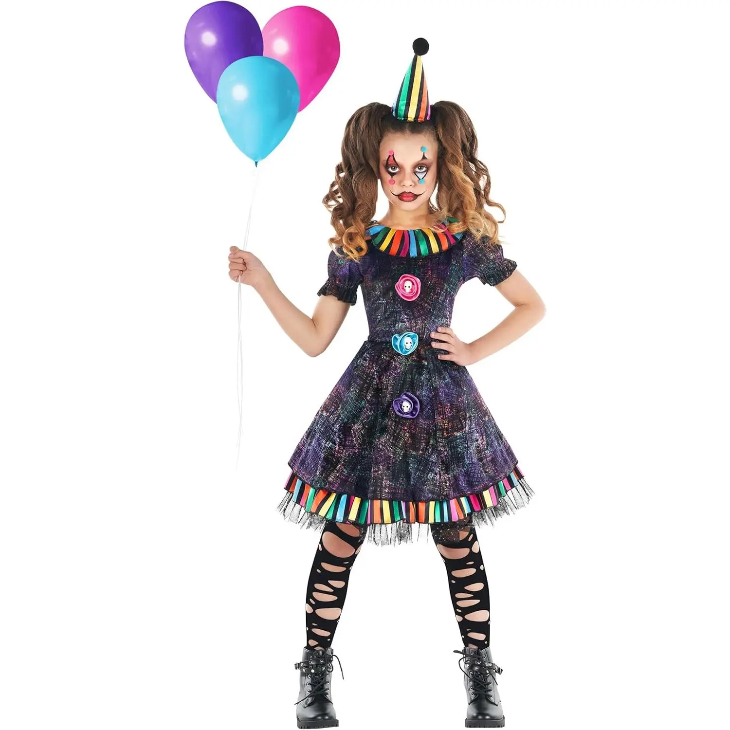 Morph Rainbow Creepy Clown Costume For Girls Kids Creepy Clown Costume Girls Scary Clown Costume Kids Girls Clown Halloween Costumes For Girls