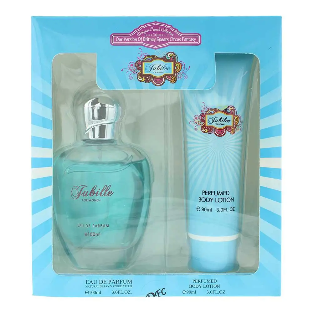 DESIGNER FRENCH COLLECTION jubilee eau de parfum gift set : eau de parum 100ml - body lotion 90ml Body Care Fragrance Comfort Scent