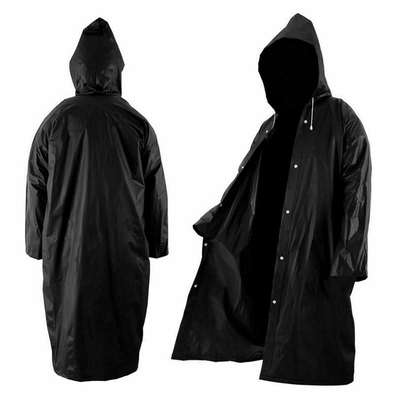 WATERPROOF RAINCOAT PONCHO REUSABLE PLASTIC ADULT CAMPING FESTIVAL RAIN COAT 1
