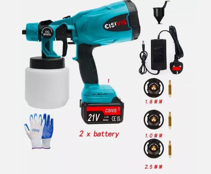 800W Paint Sprayer Spray HVLP Airless Electric Handheld Fence Garden Wall UK