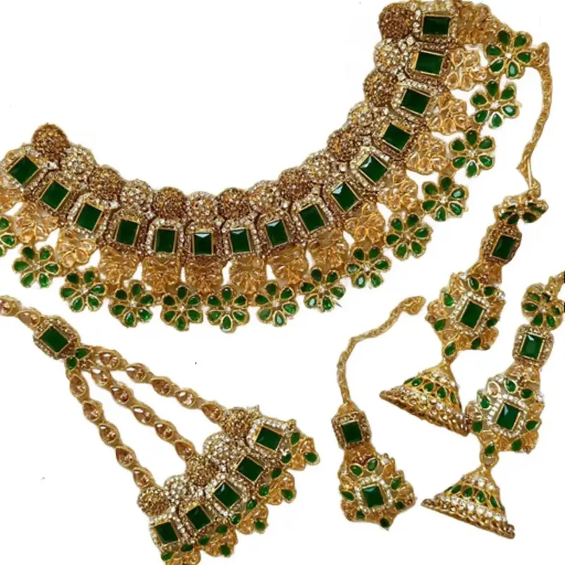 New Bridal Party Necklace Jhumka Jhoomer Tikka set 1