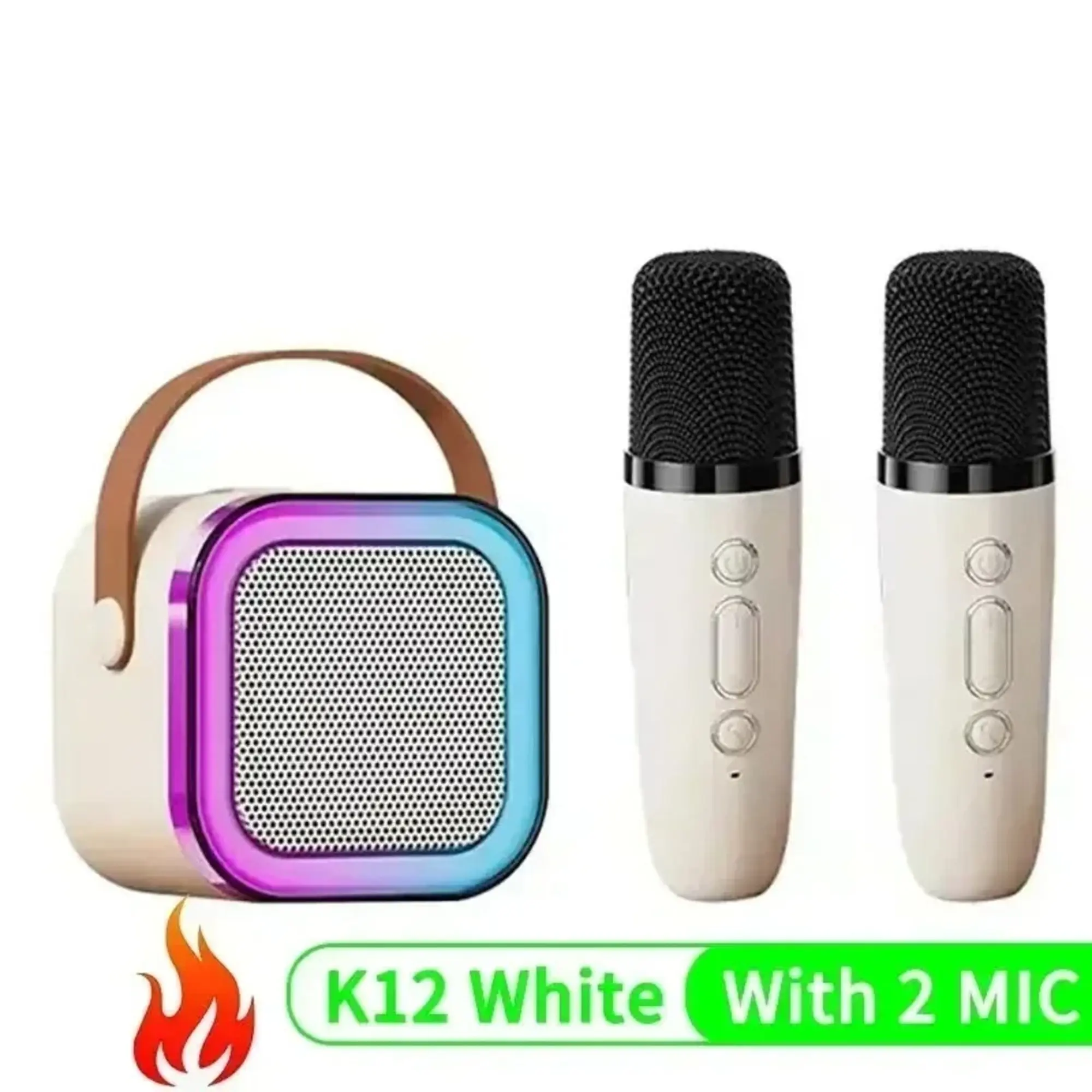 [FAST SHIPPING] K12 Bluetooth Karaoke Machine Portable 5.3 PA Speaker System with 1-2 Wireless Microphones Home Family Singing Children's Gifts Audio Adjustable Noise Smartphone mini karaoke karaoke  machine