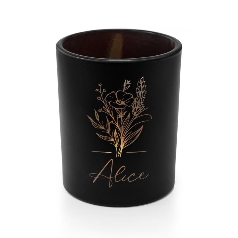 Personalised Bouquet Glass Candle Holder - Home Decor Gift, Floral Decoration 6