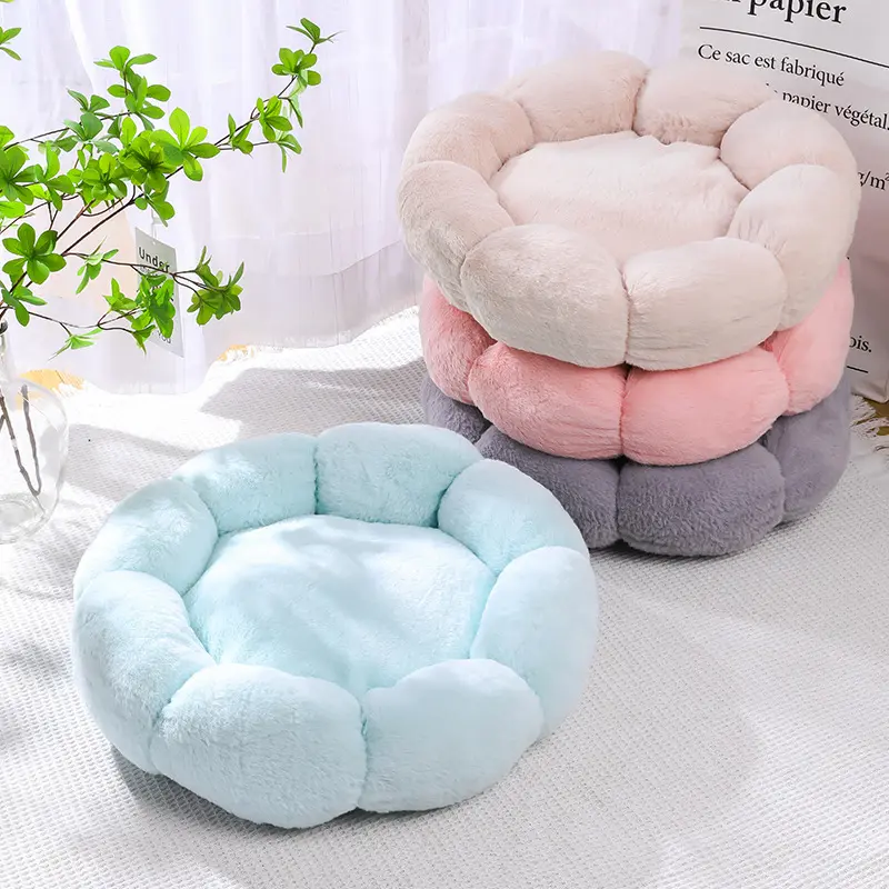 Floral Cat and Dog House Autumn Winter Enclosed Cat House Winter Warm Pet Supplies dog  beds
