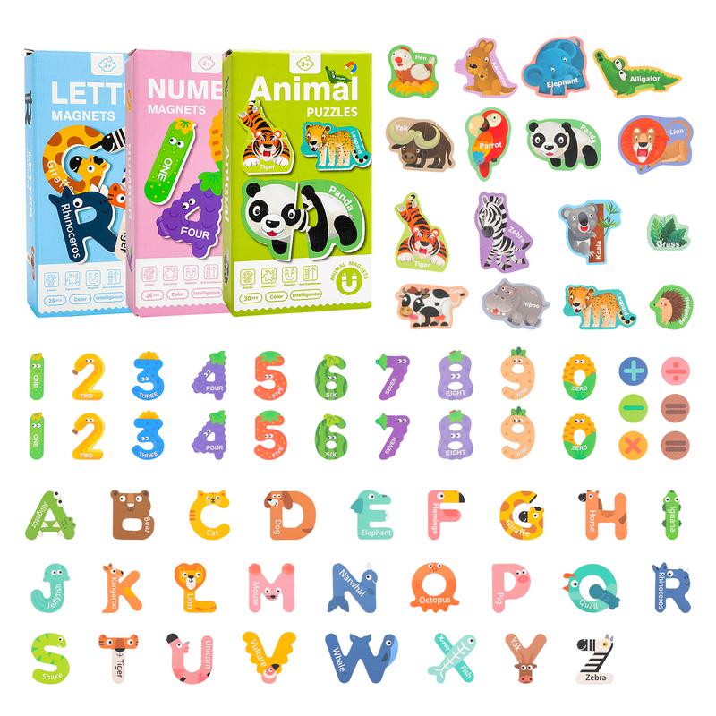 deAO Children's Magnetic Number and Pattern Puzzle – Montessori Math Learning Toy with Fridge Magnets, Ideal for Preschool Counting, Sorting, and Early Education, Perfect Gift for Kids Ages 3+ 0