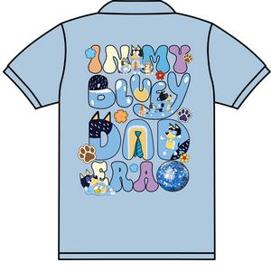 Blue dog inspired matching family, Dad era adults tee. Colour Options available. Dad T shirt Crewneck Shortsleeve Tshirt Comfortable Breathable Top