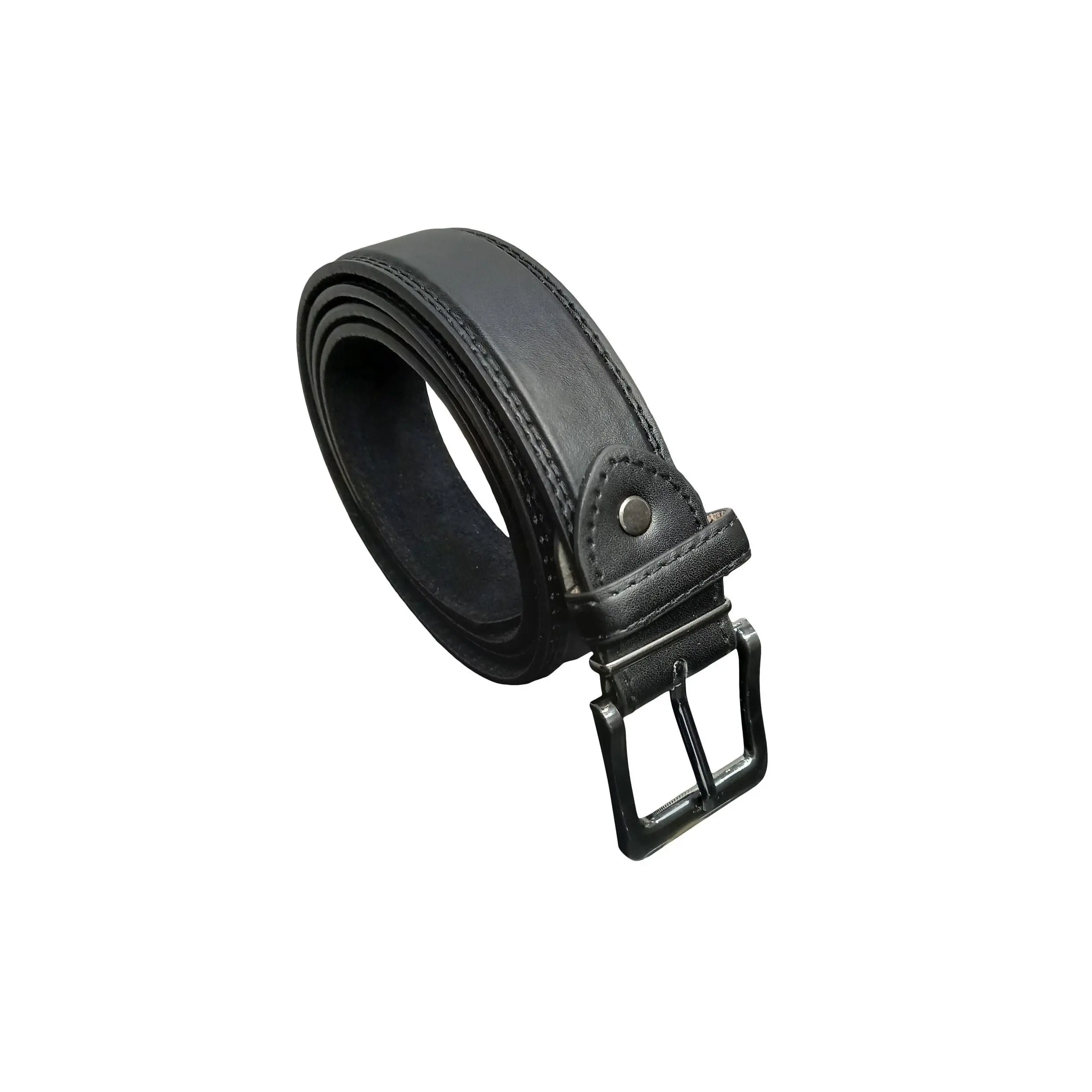 Men's Black Belt, Plain Black Trouser Belts for Men, 1.25" Wide, 28" - 48" Waist