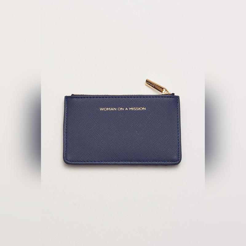 Estella Bartlett Woman on a Mission Vegan Leather Card Purse (Navy) 5