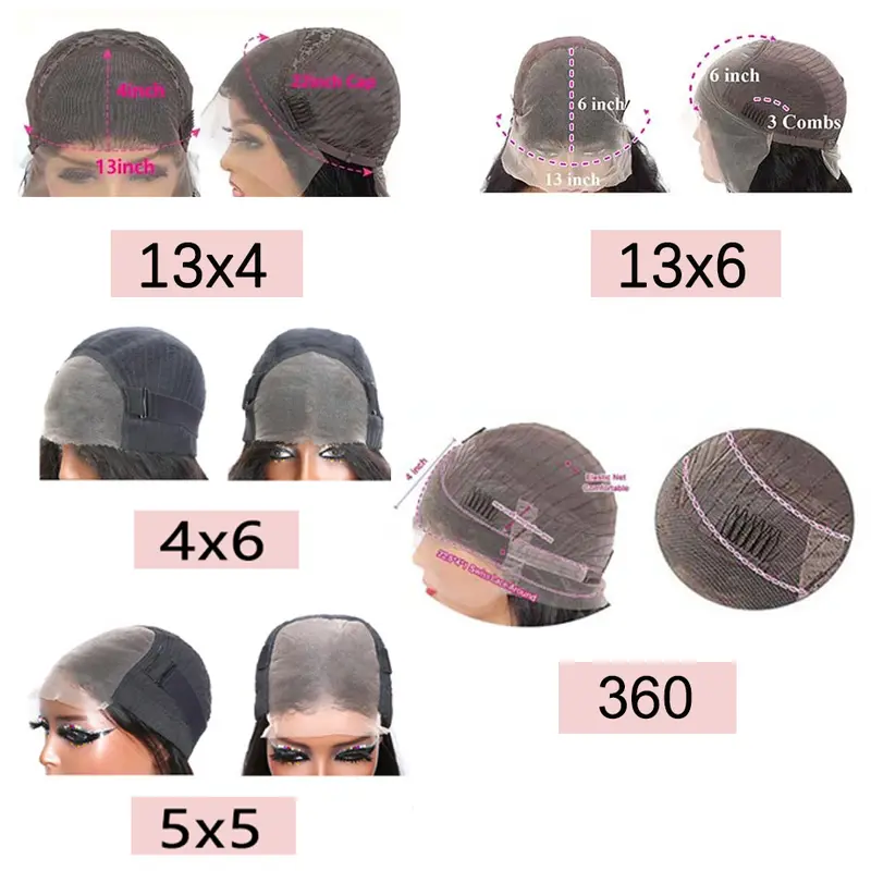 13x6 13x4 Lace Frontal Human Hair Wig Body Wave Invisible HD Transparent Lace Front Wigs For Women Remy 4x6 5x5 Glueless Pre Cut Human Hair Closure Wig Pre Plucked Bleach Knots Natural Hairline Ready To Wear 14-36 Inches Available 7