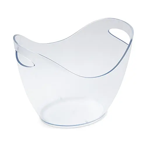 7L Ice Storage Bucket Capri Clear Plastic Beverages Cooler Tub Handles Wine Bar 4