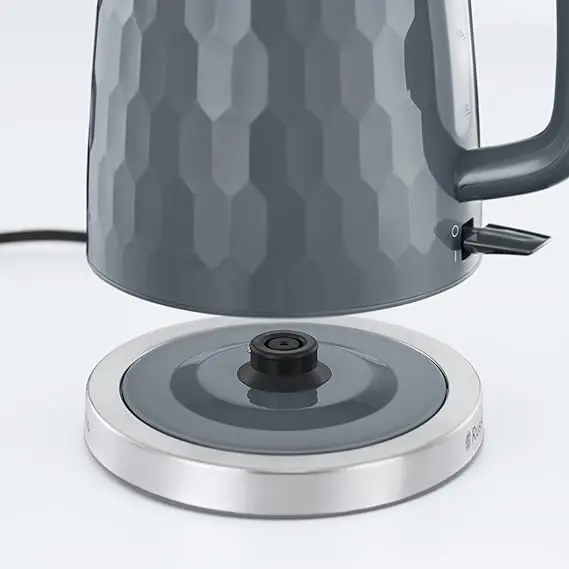 26053 Cordless Electric Kettle - Contemporary Honeycomb Design with Fast Boil and Boil Dry Protection, 1.7 Litre, 3000 W, Grey 4