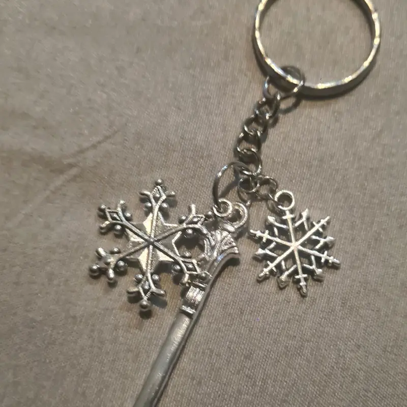 Silver Spoon Keyrings with Snowflake Charms 5