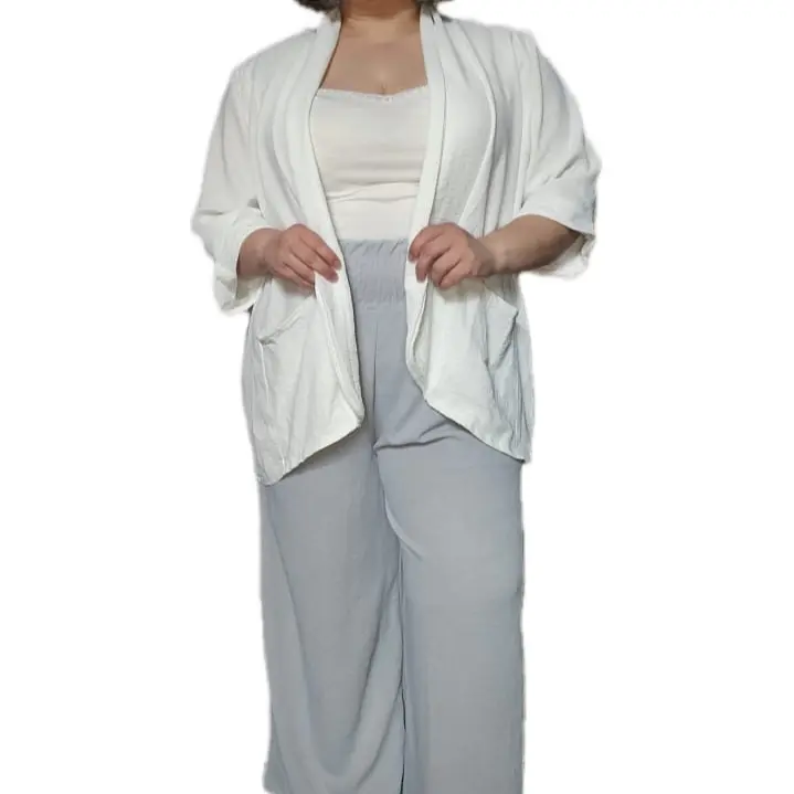 Women’s  Lightweight Duster Jacket Double Pocket Blazer Jacket  Casual Comfort Fit Summer Cardigan  Two Pockets 12-24Womenswear Jacket Tops Polyester Dress Coats Piece Outerwear Sleeve 1