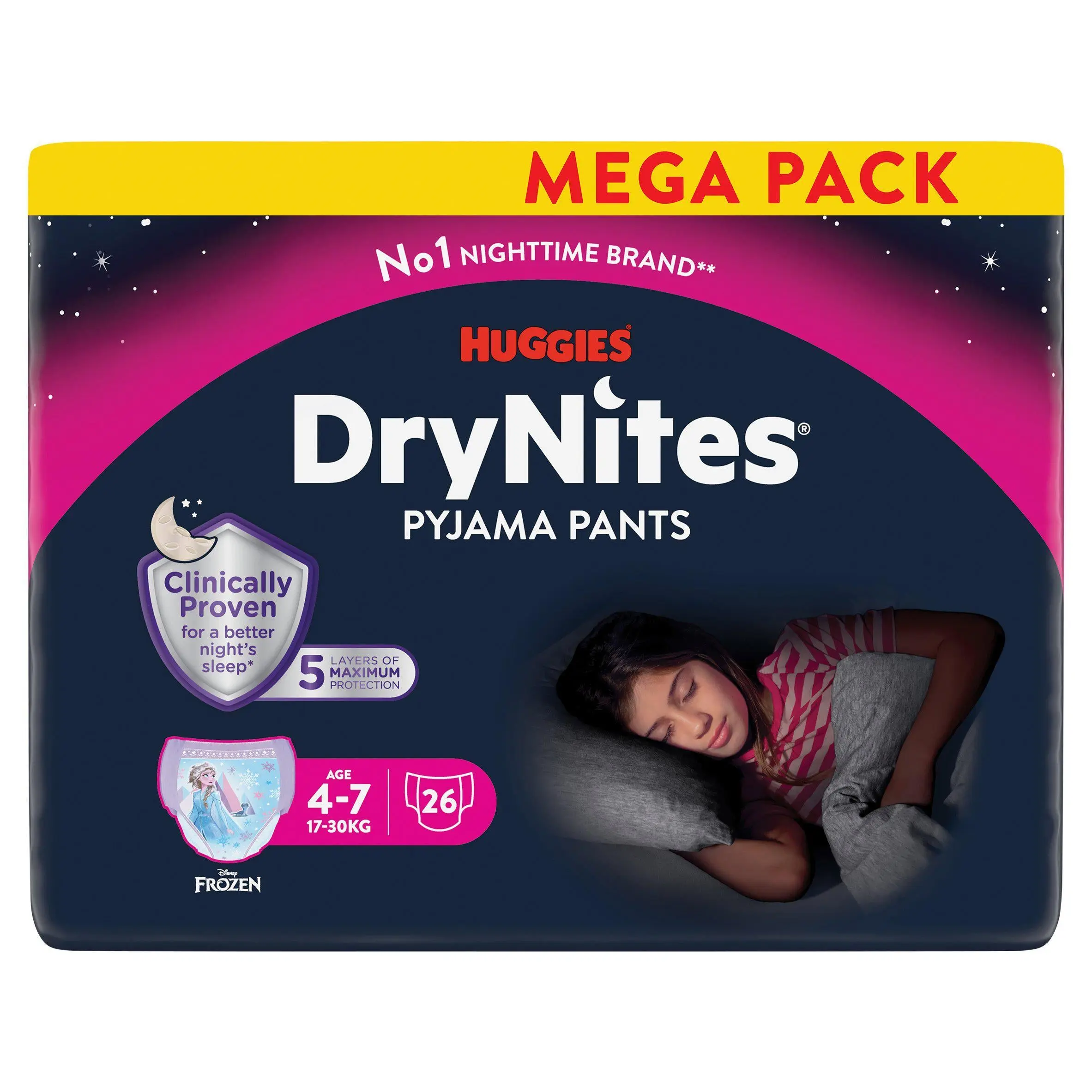 Huggies DryNites 4-7 years Girl 26 pack