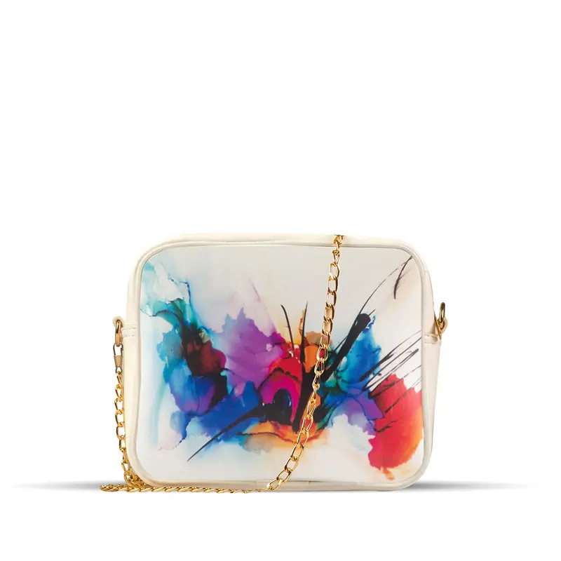 Crossbody Bag for Women – Elegant Style Women Bag, Shoulder Bag, White Color with Golden Chain Strap 0