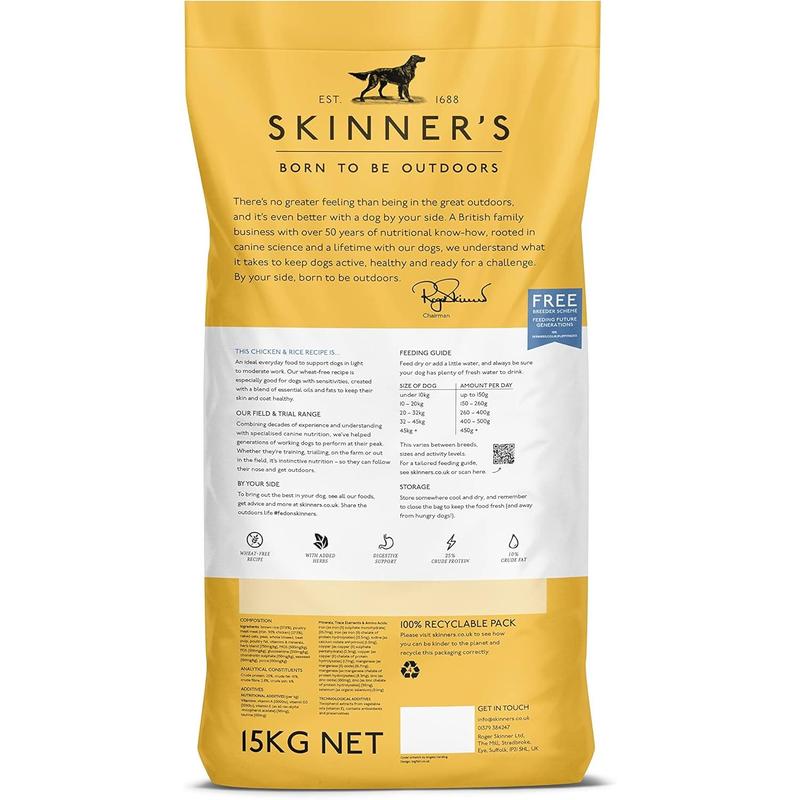 Skinner’s Field & Trial Chicken & Rice – Complete Dry Adult Dog Food, Sensitive, Gentle Digestion, 15kg 1