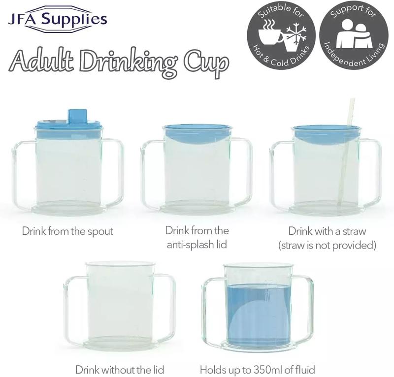 Disabled Adults Drinking Cup – Easy Grip Beaker with Spill-Proof Travel Lid, Sippy Cup for Elderly, Special Needs & Disability, Anti-Spill Adaptive Mug for Hot & Cold Drinks, Lightweight & Ergonomic Handle for Arthritis, Dementia & Mobility Support 5