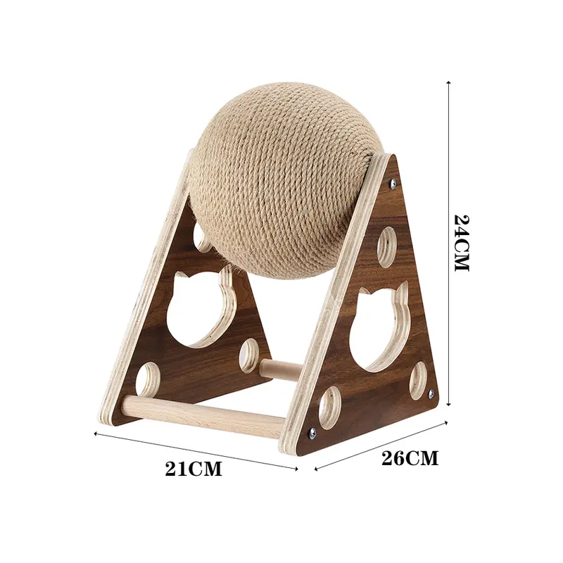 Livingandhome 360-degree Rotatable Cat Scratching Ball Natural Sisal Board Scratcher Pet Toy - Furniture Protection & Claw Grinding 3