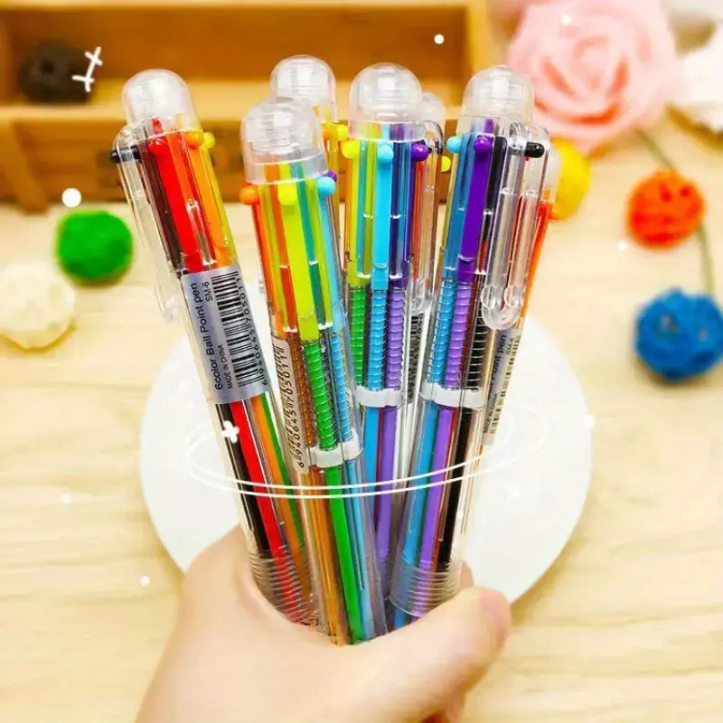 [Super Saver Deal] [Buy More Save More] [Free UK Shipping] 10 Pcs of 6-Color Gel Ink Ballpoint Pen, Vibrant Graffiti Markers for Students & Artists, Smooth Writing, Lightweight & Durable, 0.5mm Fine Point