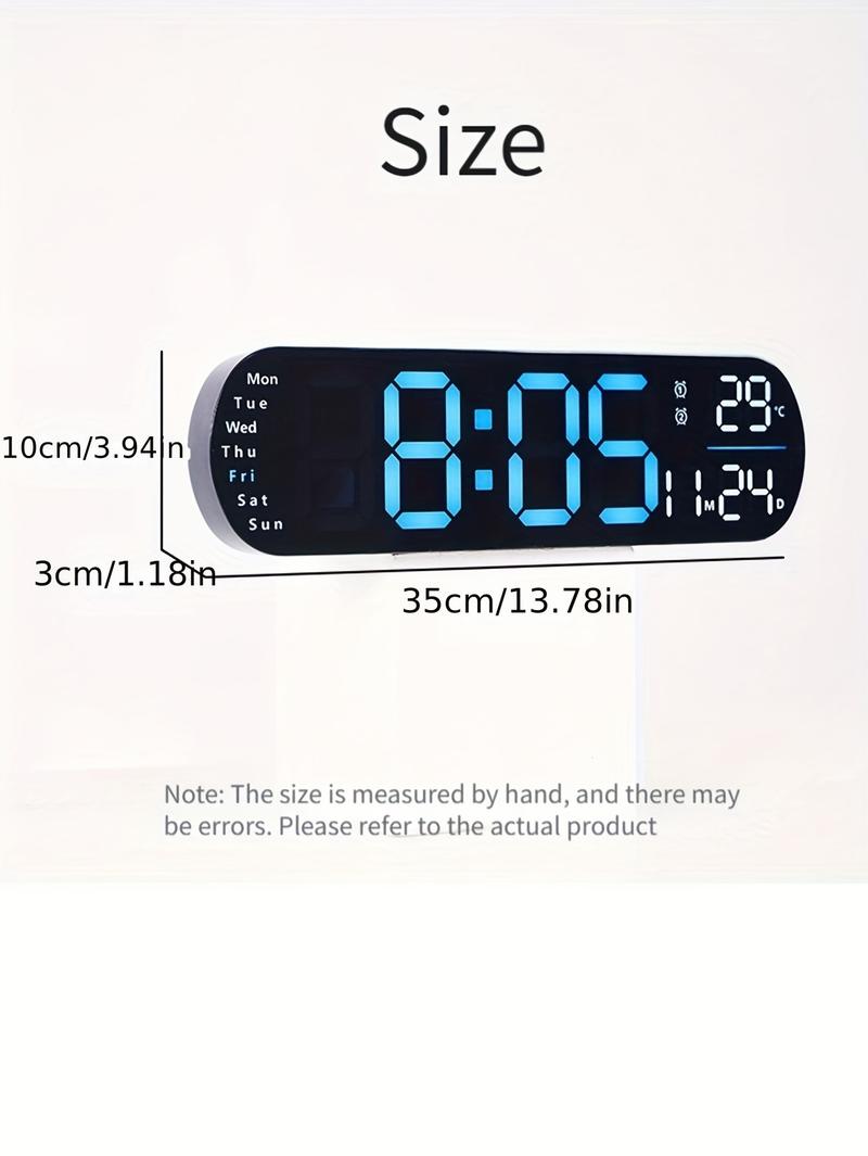 Product Introduction of RAZZAQ MART SHOP Large Digital Wall Clock with Remote Control, Dual Alarm, DST, 10-Level Brightness, LED Night Light, USB Powered, Cordless or Plug-In Use, Ideal for Bedrooms, Living Rooms, or Offices (Batteries Not Included) 17