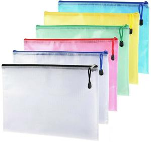 Pack OF 10x A3 / A4 / A5 / A6 Zip Mesh File Plastic Multicolored Wallet Document Bags Pocket Storage File Bags Paper Folder Zip Lock Safe To Carry Premium Quality Folders Pouches Bags