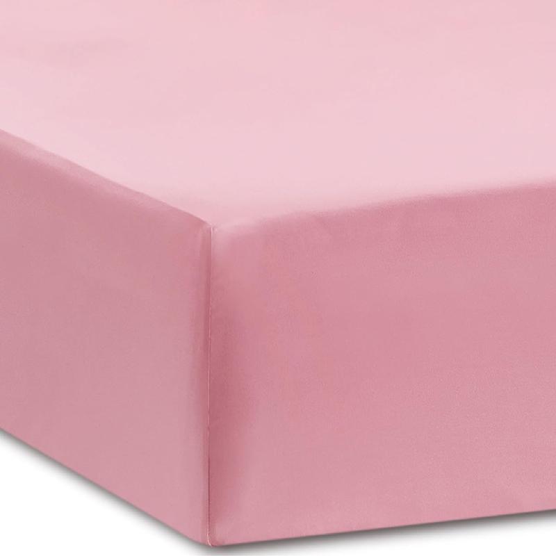 Bedding Fitted Sheet, Soft Quality Blended Cotton Plain Dyed Bed Linen 4
